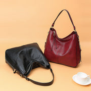 Hobos Zipper Bucket Bags With Adjustable Shoulder-strap Handbags Temperament High Capacity Messenger Shoulder Bag For Women