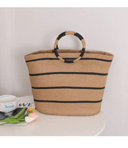 Large Capacity Round Early Woven Summer All-matching Woven Shoulder Beach Bag Handbag