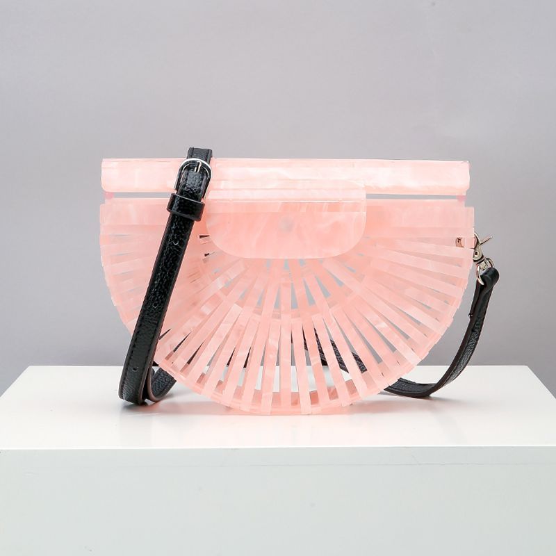 Round Acrylic Cross Body Bag Summer Mini Girls Lady Handbags