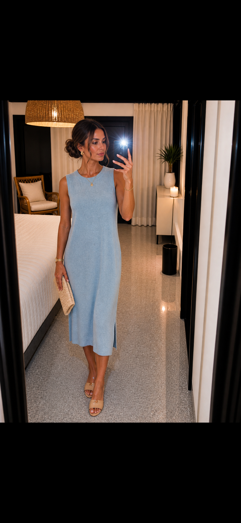 Baby Blue Textured Maxi Dress