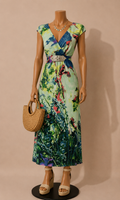 Mint Green Multi Watercolour Floral Maxi Dress