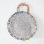 Ins wind straw woven round fringe one-shoulder beach diagonal bag
