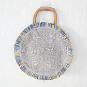 Ins wind straw woven round fringe one-shoulder beach diagonal bag