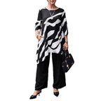 Summer Women's Plus-size Casual Straight-leg Pants Sets