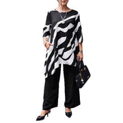 Summer Women's Plus-size Casual Straight-leg Pants Sets