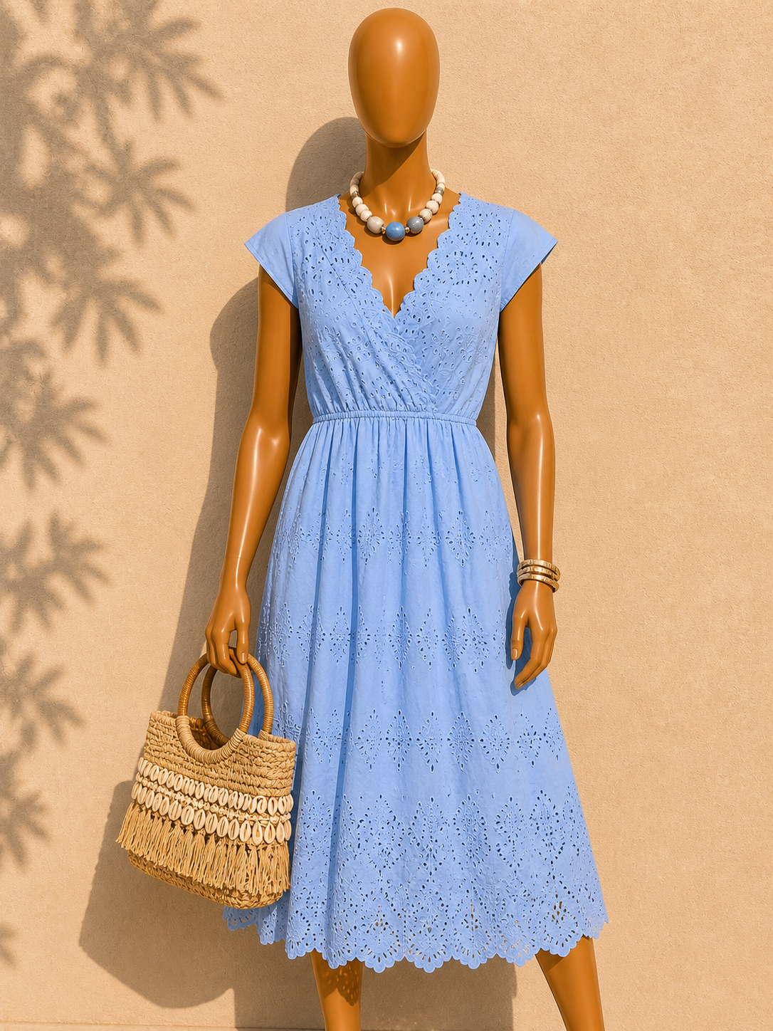 Pastel Blue Midi Summer Dress