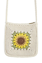 Yumi Handmade White Sunflower Crochet Bag