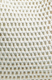 Yumi Ivory Crochet Shoulder Bag With Faux Leather Straps