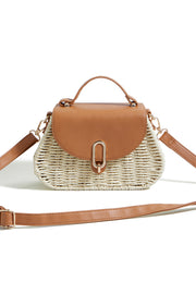Yumi Natural Woven Bag With Top Handle