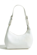 Yumi Ivory Shoulder Scoop Bag With Buckle
