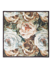 Yumi Brown Viscose Autumnal Floral Scarf