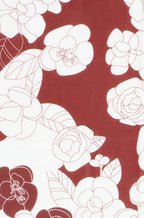 Yumi Brown Viscose Floral Scarf
