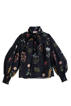 Aditi Flower Press Print Tie Neck Blouse - Multi Colour