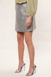 Aubin Disco Floral Jacquard Mini Skirt