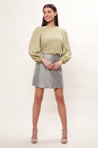 Aubin Disco Floral Jacquard Mini Skirt