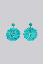 Aquila Flower Beaded Earrings in Turquoise