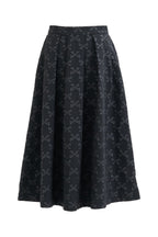 Belita Bow Black Jacquard Midi Skirt