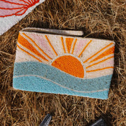 Large Sunrise Beaded Pouch