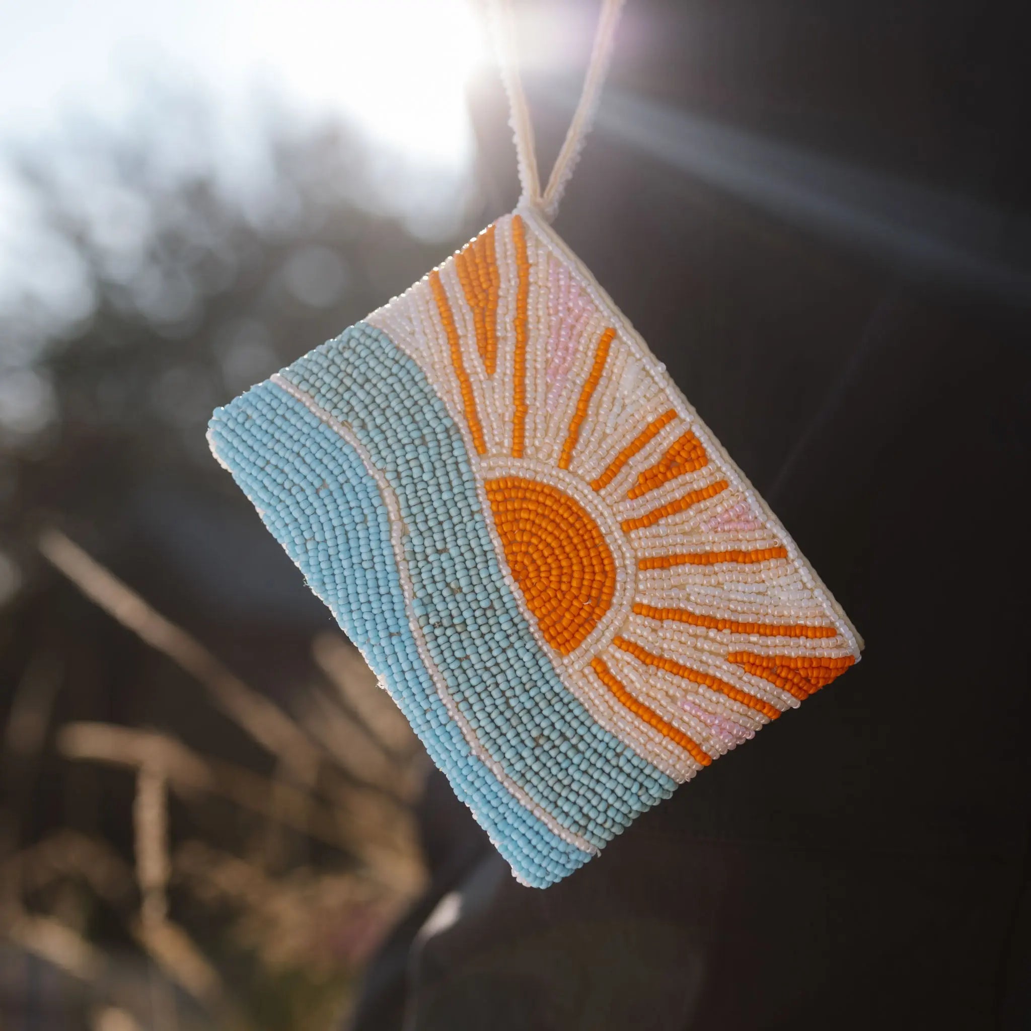 Small Sunrise Beaded Pouch