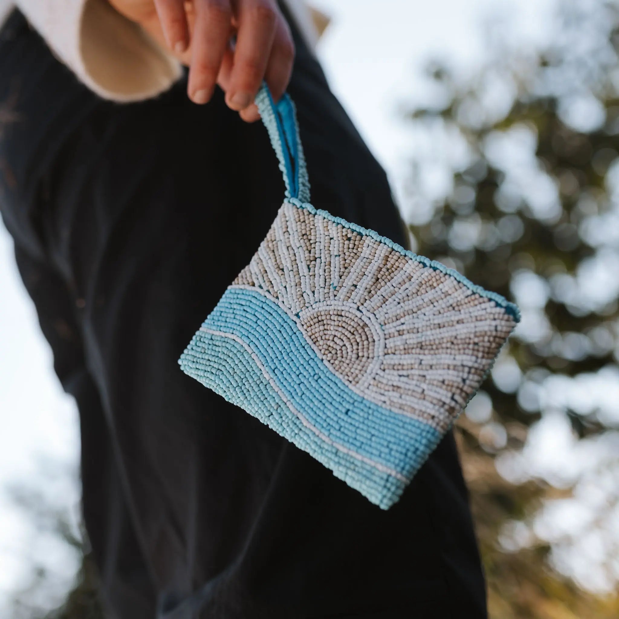Small Sunrise Beaded Pouch