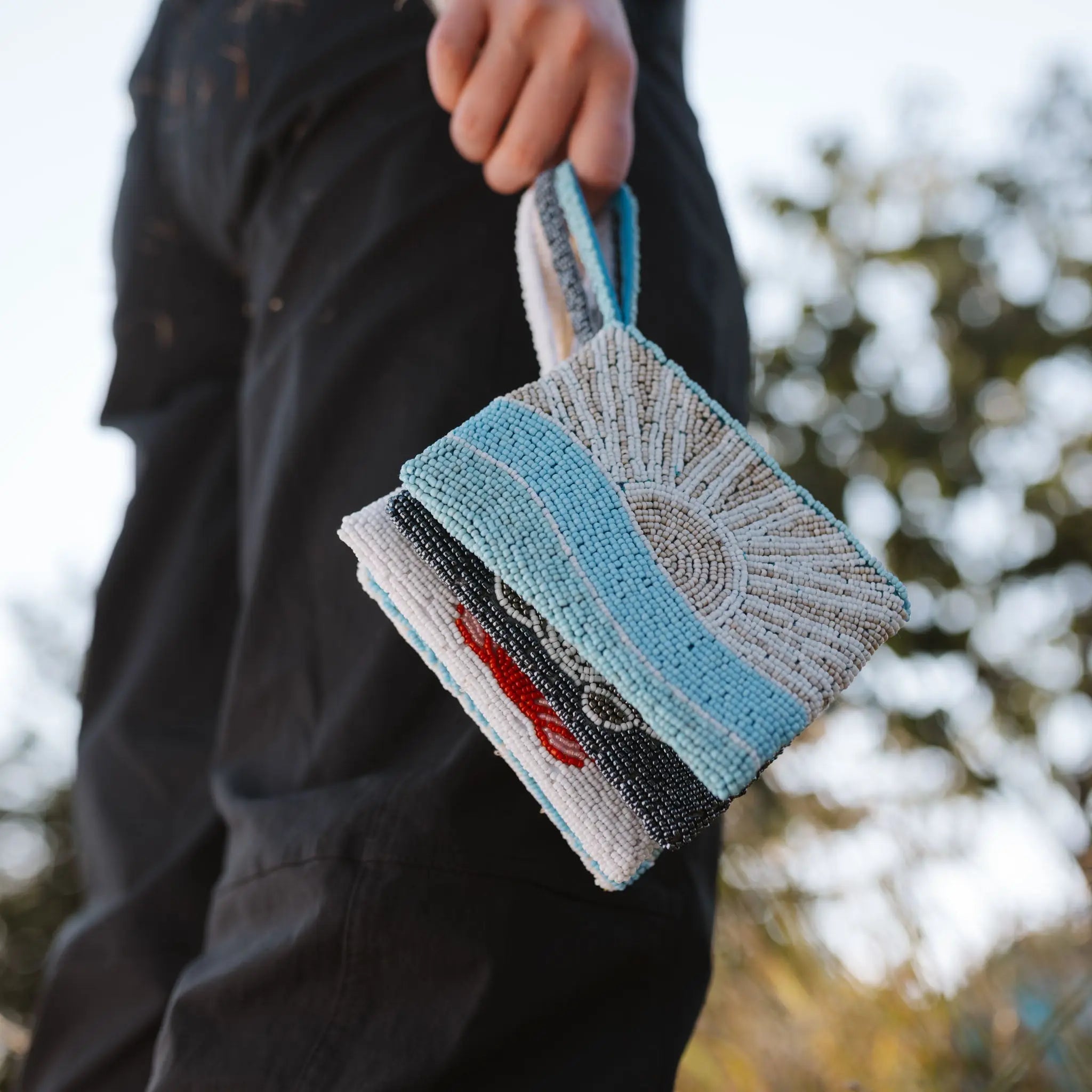 Small Sunrise Beaded Pouch