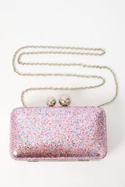 Bubble Pink Gilitter Clutch