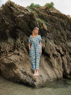 Blue Clouds Loose Fit EcoVera and Linen Jumpsuit