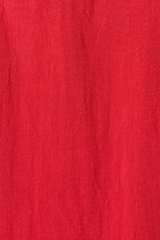 Reese Linen Mix Button Through Midi Shirt Dress - Red