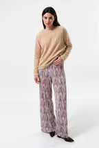 Clothide Line Print Pleat Trousers
