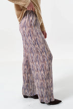 Clothide Line Print Pleat Trousers