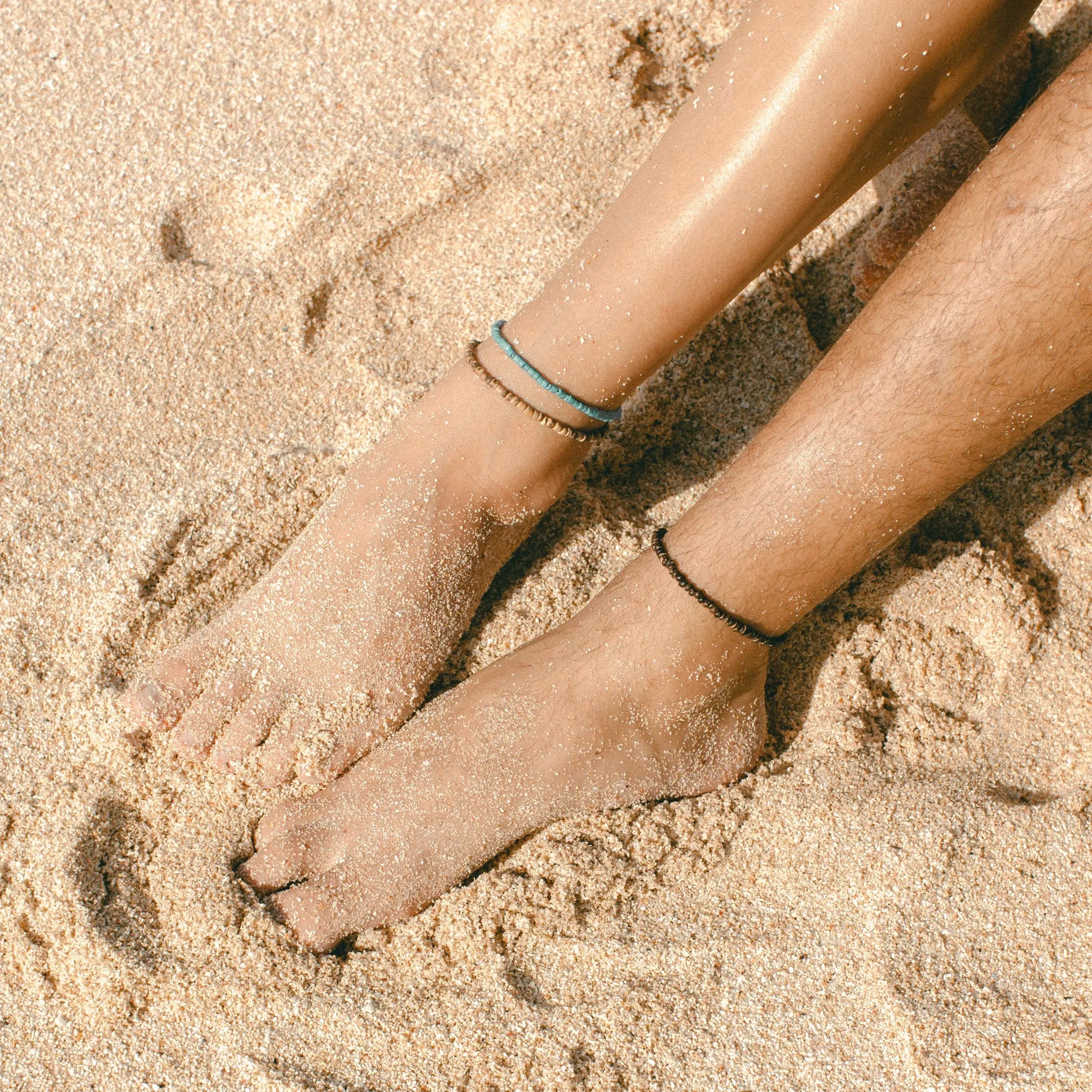 Coconut Wood Beach Anklet Set