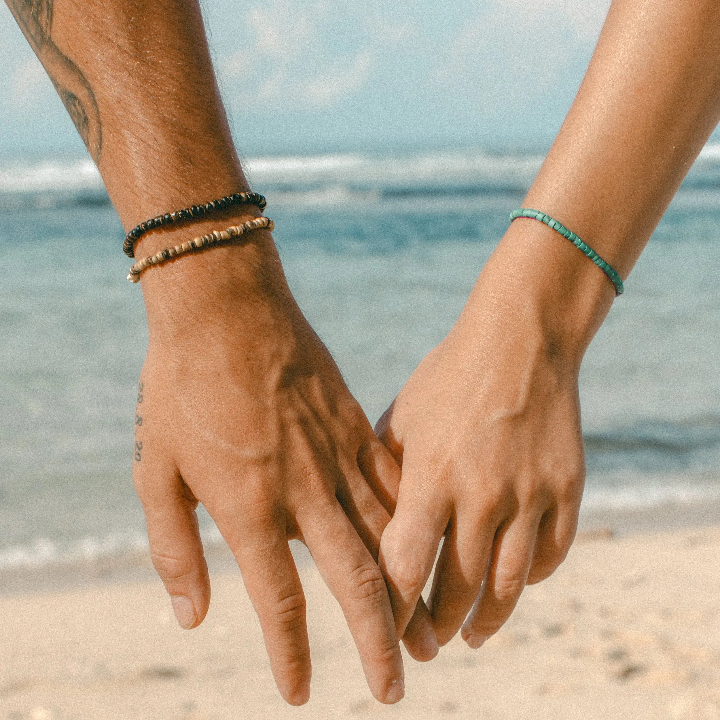 Coconut Wood Beaded Beach Bracelet
