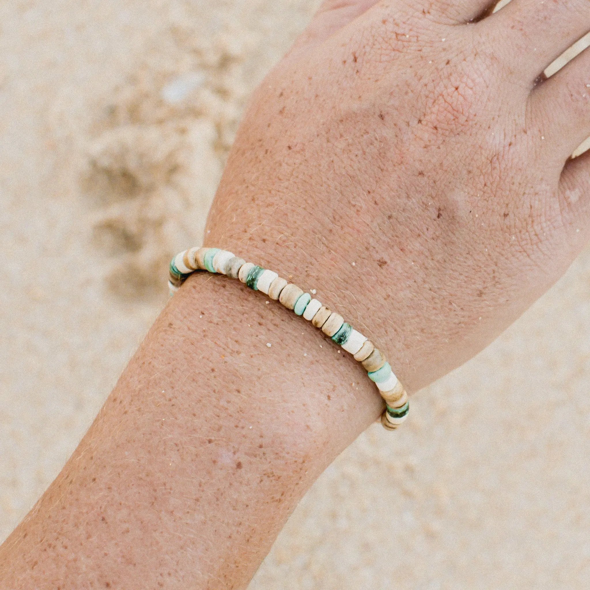 Laut Turquoise & Wood Beaded Bracelet
