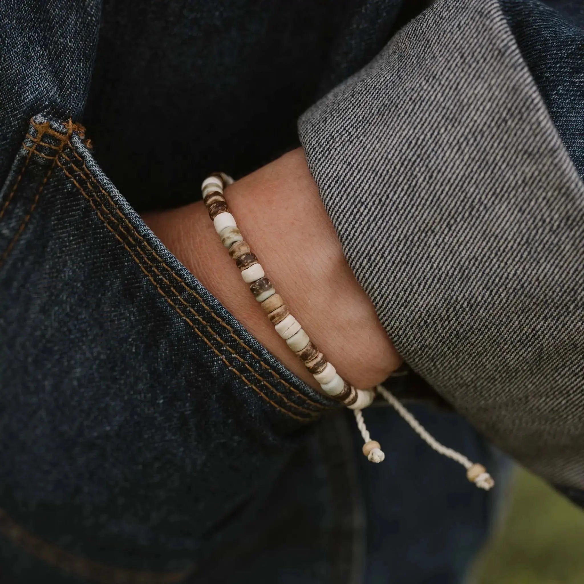 Laut Turquoise & Wood Beaded Bracelet