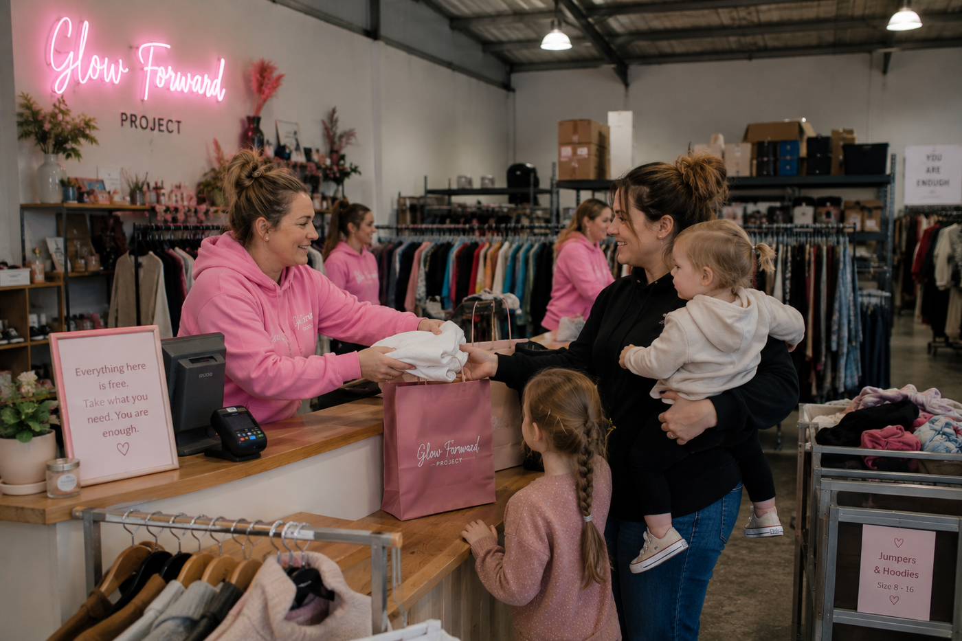 Team helping women through Glow Forward