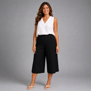 Crinkle Pleated Elastic Waist Culottes / Long Shorts