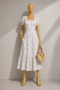 Elois Regency Print Empire Waist Midaxi Dress