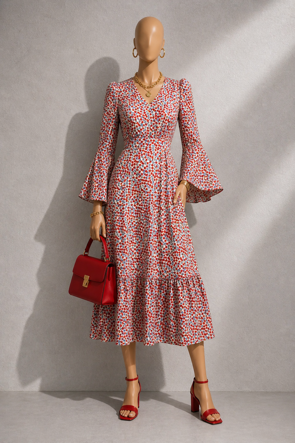 Bathilde Strawberry Fields Print Midi Dress