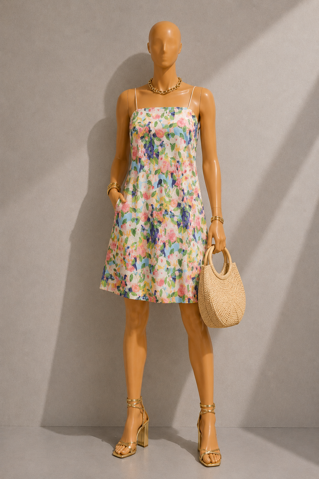 Linsey Summer Dream Print Strappy Mini Sundress