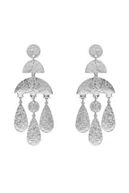 Delilah Beaten Silver Geo Drop Earrings