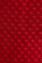 Flory Scallop Quilt Wide Leg Trouser - Wine Red