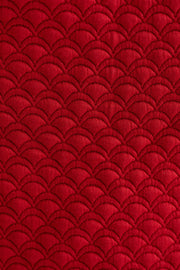 Flory Scallop Quilt Wide Leg Trouser - Wine Red