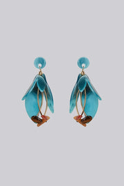 Louche Elisha Tortoise Shell Flower Earrings