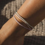 Ka'anapali Frosted Glass Beaded Anklet Set