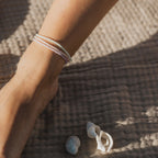 Ka'anapali Frosted Glass Beaded Anklet Set