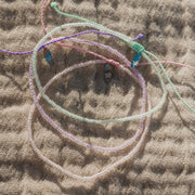 Ka'anapali Frosted Glass Beaded Anklet Set