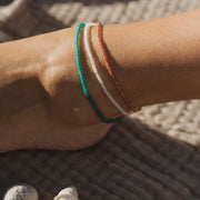 Ka'anapali Frosted Glass Beaded Anklet Set
