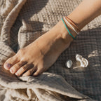 Ka'anapali Frosted Glass Beaded Anklet Set