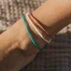 Ka'anapali Frosted Glass Beaded Anklet Set