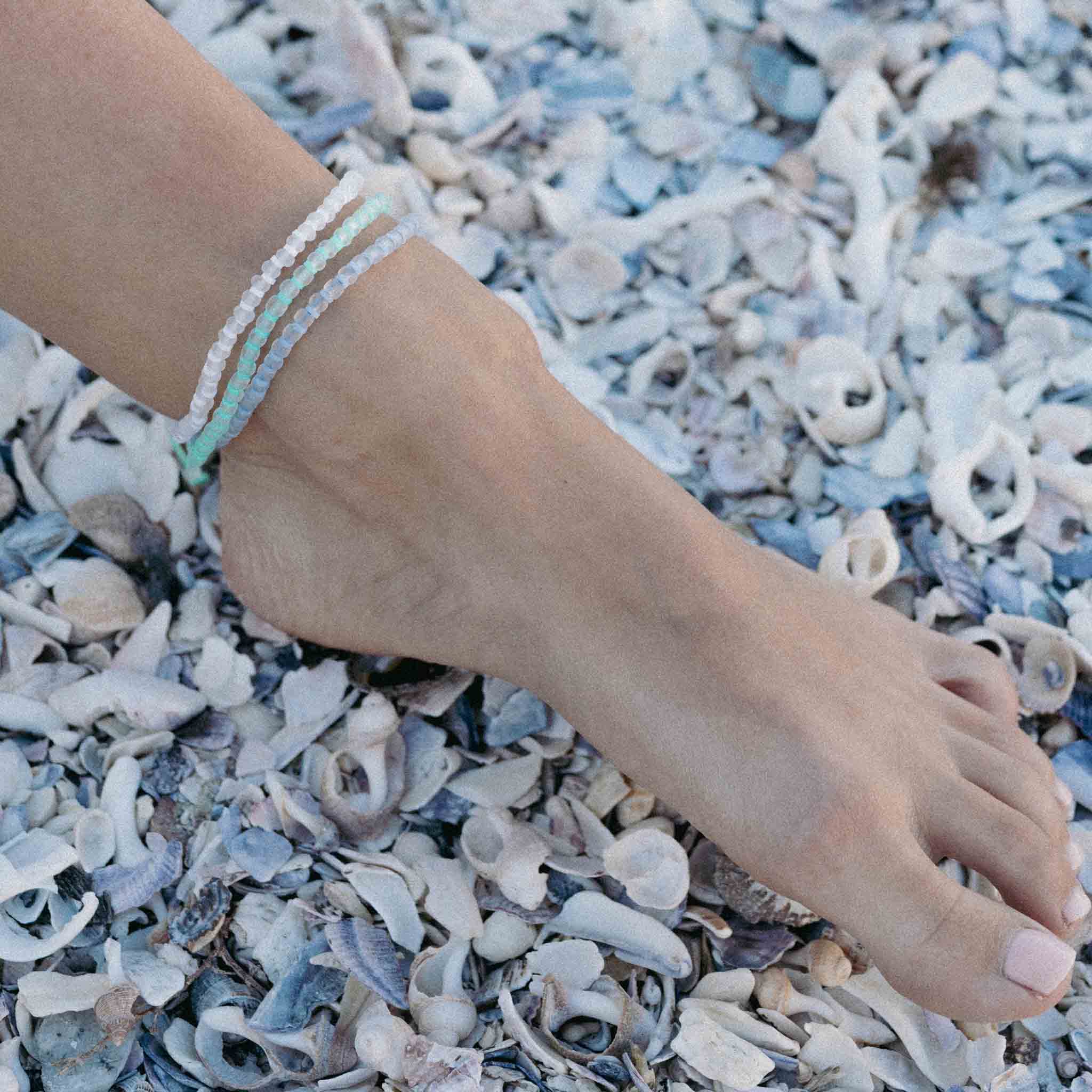 Marley Glass Beaded Anklet Set